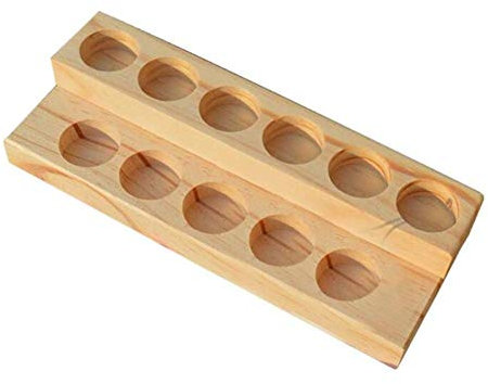 VALINK 11 Holes Wooden Essential Oil Tray Handmade Wood Display Rack Demonstration Station for 5-15ml Bottles,Essential Oil Storage Box Case,Aromatherapy Oil Bottle Organizer Storage Holder Stand