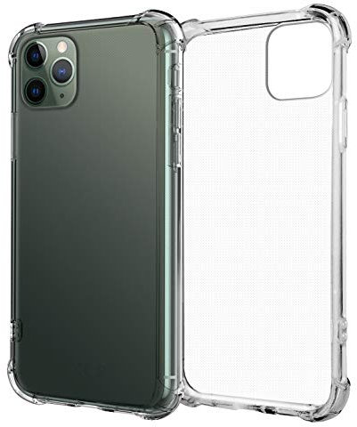 MyGadget Shockproof Silicone Case Clear for Apple iPhone 11 Pro Max - Hard Edges TPU Bumper with Corner Protection - Shock Absorption Back Cover Transparent