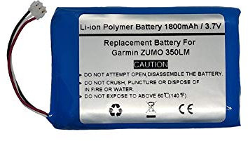 3,7 V 1800 mAh Akku kompatibel mit GPS Navigator Garmin ZUMO 350LM, 361-00059-00