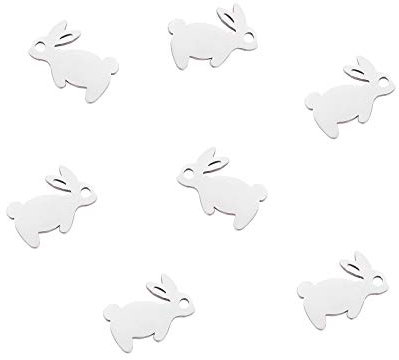 Airssory 10 Stück 304 Edelstahl Kaninchen Osterhasen Charms kleine Tieranhänger Bulk für Schmuck Ohrringe Halskette Armband Herstellung DIY Findings Zubehör – 13,7 mm