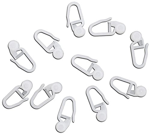 Gardinenröllchen mit Faltenhaken für Gardinenschiene in weiß Innenlaufrolle