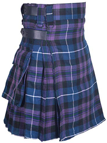 All Kilts Sports Utility-Kilt für Herren aus Acrylwolle mit Lederriemen (Pride of Scotland, 40'')