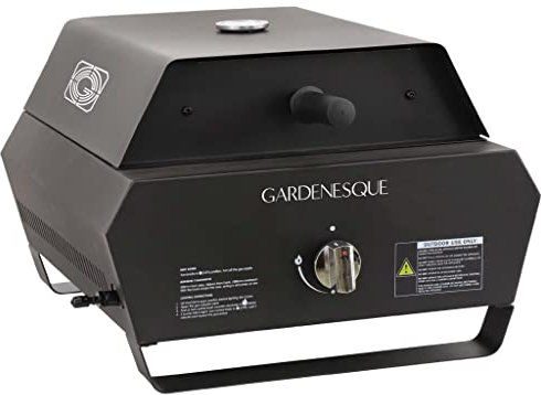 Gardenesque Outdoor Gas Pizza Oven | Portable Garden Pizza Maker | Matt Black | Dimensions: L48 x W48 x H33cm, Weight: 12kg