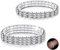 Kucheed 2 Stück Stretch Armbänder mit Strasssteinen, Twinkle Diamant Tennis Armreif, Bling Stapelbares Brautarmband aus Kristall, Glänzendes Hochzeits Party Armband für Frauen(Gold)