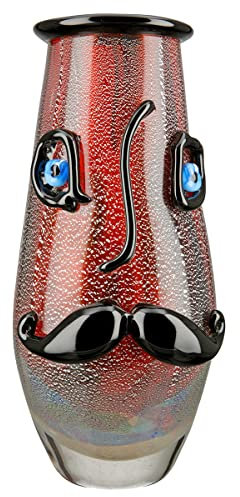 GILDE GlasArt Design-Vase Beard Glas rot 39870