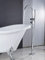 Wannenarmatur abgerundete Form stehend Wasserhahn Badarmatur Boden montiertes Duschset mit Handbrause freistehend Farbe: Chrom