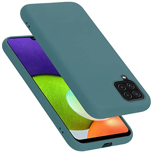 Cadorabo Hülle kompatibel mit Samsung Galaxy A12 / M12 Hülle Silikon Handyhülle für Galaxy A12 / M12 Case aus flüssigem Silikon- Kratzfeste und stoßfeste dünne TPU Schutzhülle - Liquid GRÜN