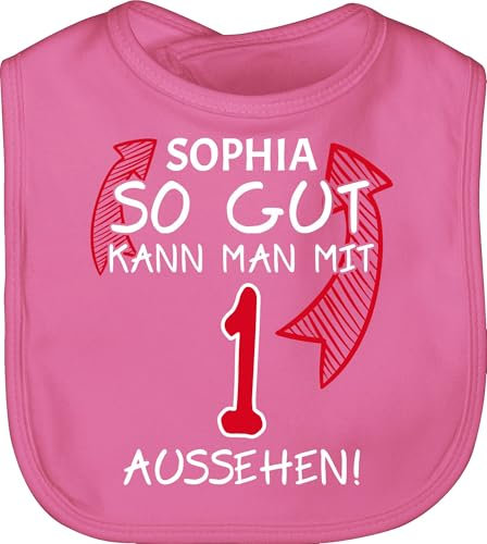 Baby Lätzchen - 1. Geburtstag - So gut kann man ... - zum Ersten - Unisize - Pink - 1 aussehen latz 1.geburtstag junge name laetzchen 1st birthday babylatz eins schlabberlätzchen erster frottee