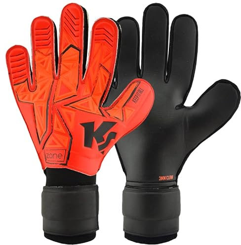 KEEPERsport Kinder Torwarthandschuhe Zone RC ohne Fingerschutz, 3mm Grip, Fussballhandschuhe für Kinder und Jugendliche, Farbe: Rot, Größe: 5