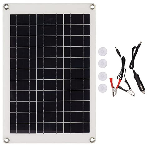 Kit de Panneau Solaire Polycristallin 20W Panneau de Photovoltaïque Flexible avec Double Interface USB Kit de Panneau Solaire Flexible