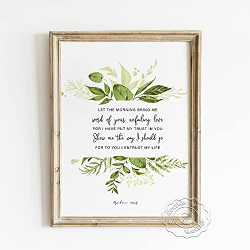 TANYANG Psalm 143,8 Zeig Mir Den Weg Bibelverse Atr Druckt Poster, Großes Schriftbild Wandbild, Christliche Zitate Dekorative Malerei 50X70Cm Kein Rahmen