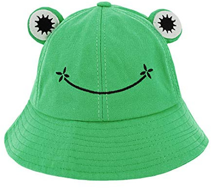 Naimo Niedlicher Frosch Fischerhüte Erwachsene Baumwolle Buckethut Anglerhut Unisex Eimer Hut Faltbar Outdoor Sonnenhut Strandhut Sommermütze