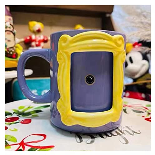 DUXEDO Coffee Ceramic Mug,Water Cup,2 In 1 Friends Mug Photo Frame Door Frame Coffee Mug Creative Ceramic Tea Milk Cup Gifts For Friends Tv Show Cup (Color : Mug)