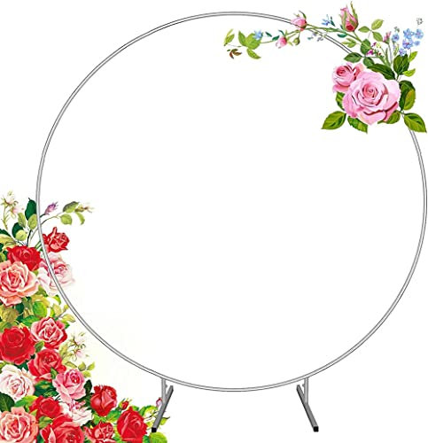 Bogengitter Aus Metall, Bogen Für Kletterrose, Gartenbogen, Runder Rosenbogen Schwarzer Hochzeitsbogen, Für Hochzeit Dekoration Einfache Montage,Weiß,1.8m