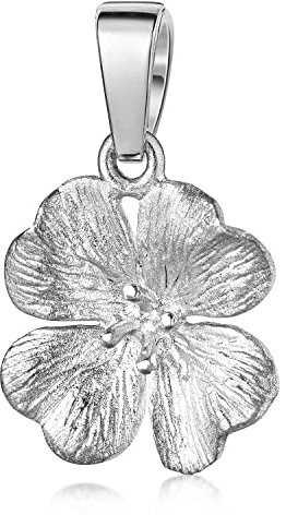 Materia Damen Kettenanhänger Silber 925 Kleeblatt rhodiniert KA-7-Ohne Kette