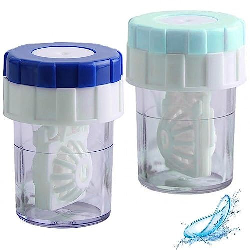 Sanfly Contact Lenses Cleaner Case 2pcs/set Spinner Contact Lens Cleaner Manual Rotation Contact Lens Container for Eyes Care