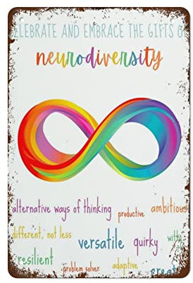 Neurodiversity Poster Neurodiverse Art We All Think Differently Poster inklusive Druck, 14 x 20 cm, moderne Wandkunst, Dekoration für Zuhause, Wohnzimmer, Restaurant, Büro, Café, Bar, Club, Garage,