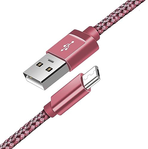 Micro USB Cable Braided USB A to Micro Charge Cable Android Charger Cable Data Sync Cord for Samsung Galaxy J7,S7,S6,Kindle Fire,Fire HD Tablets,PS4 Controller,Sony,HTC,LG,Moto,Huawei (3 Meters)