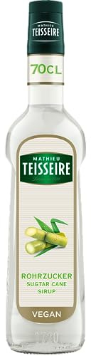Mathieu Teisseire Rohrzucker Sirup - 0,7L Bar-Sirup zum Mixen & Süßen | Premium Cane Sugar Syrup aus Frankreich - Ideal für Cocktails, Kaltgetränke und Desserts in der 700ml Glasflasche