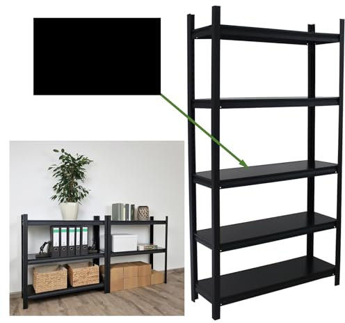 TRUTZHOLM Wohnzimmerregal 180x90x30 cm 180x90x40 cm Traglast 600 kg 5 höhenverstellbare, 8 mm Dicke Böden Steckregal Bücherregal Standregal Lagerregal Schwerlastregal Stahl (180x90x40)