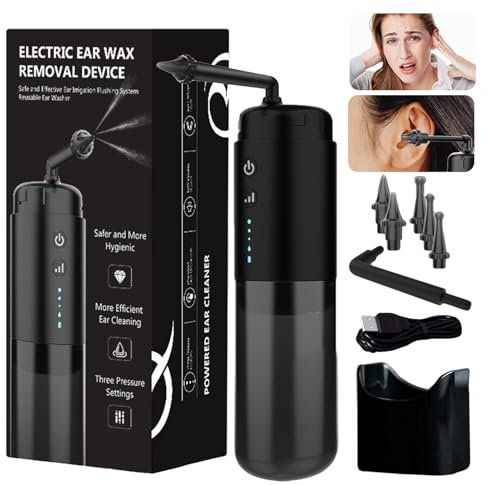 Limpiador de oídos - Herramienta eléctrica para quitar cera de oídos | Sistema de irrigación de oídos seguro, lavadora de cera de oídos, equipo de lavado de oídos para limpieza de oídos