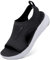 DimaiGlobal Sandales orthopédiques pour Femmes Sandales à Bride arrière lavables Été Bout Ouvert Sandales de Sport compensées Plate-Forme 37EU Noir/Blanc