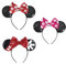 Saituo Home 3 Pièces Headband Serre Tête Femme Bandeaux Mode pour Femmes Serre Tete Diademe Femme Bandeau,Serre Tete Mouse Ears,Avec Nœud à Paillettes,Bandeau de Dessin Animé,pour Les Jeux de Rôle
