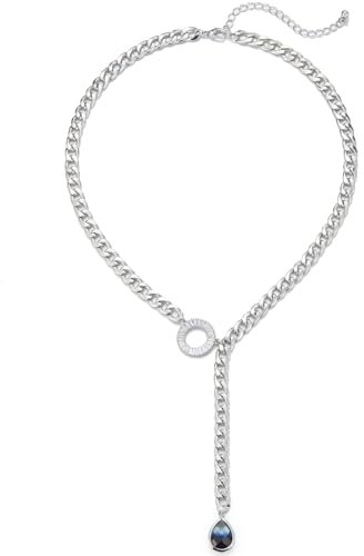 Dazylleco Collana Catena Donna Oro/Argento Grosso Collana Cubana in Stile Punk Gioielli di Moda Regalo Compleanno per Donna e Ragazze(02-Silver)