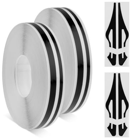 cobee Zierstreifen Auto, 2 Rollen x 9.8 m Auto Streifen Aufkleber 5mm 2mm Auto Aufkleber selbstklebend Dekostreifen Klebestreifen Seitenstreifen DIY Basteln für Auto Motorrad Boot Auto Deko (Schwarz)
