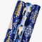 Wikadlik Blaues Weihnachts-Geschenkpapier, 3 Mini-Rollen, 43,5 cm x 3 m pro Rolle, niedliches Geschenkpapier mit Nussknack/Weihnachtsbaum/Schneeflocke/Rentier
