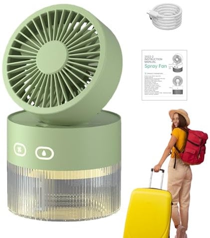 Sprüh-Wassernebel-Ventilator, faltbarer und tragbarer Nebelventilator, persönliche Wasserkühlung, Haushaltsventilatoren für Reisen im Freien