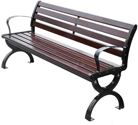 JTPMYFT 47 Inch Outdoor Leisure Chair With Backrest, Park Bench Bench, Wrought Iron Backrest, Garden Row, Park Leisure Bench(150 * 50cm)
