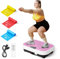 SoftGym Power - Piastra vibrante per il drenaggio linfatico, tavola vibrante per esercizi con capacità di 204 kg, per allenamento su tutto il corpo, con fasce di resistenza, regalo per donne e uomini