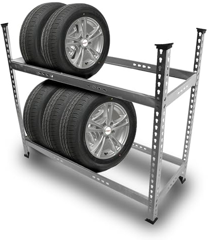 Bituxx Reifen Standregal Reifenregal Reifenständer Reifenhalter Reifenaufbewahrungssystem Reifenlagerregal Reifenablage bis zu 8 Räder 120 x 47 x 102 cm