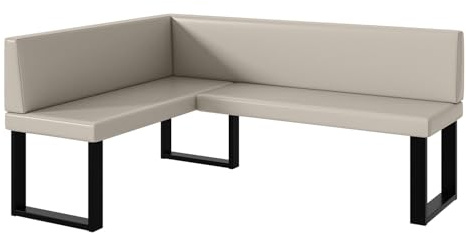 MEBLINI Eckbank für Esszimmer - Küchenbank - Essecke - Sitzecke Küche - Toni - U-Beine 128x168x87cm Links - Beige Kunstleder