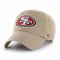 '47 NFL San Francisco 49ers Clean Up Unisex-Baseballkappe, Verstellbarer Riemenverschluss, Einheitsgröße, Team Logo, Farbe Khaki