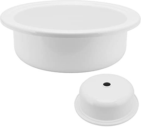 Lavello rotondo in acrilico bianco per camper, barca, camper, bagno