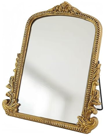 Feyarl Vintage Schminkspiegel, Tischspiegel mit Blumenmuster, Dekorativ, Ideales Muttertagsgeschenk