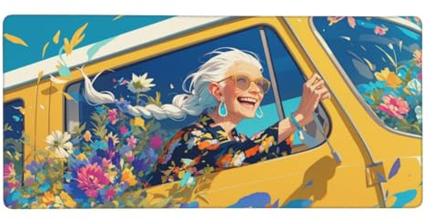 Tapis de Souris Gaming Jaune Tapis de Souris XXL 700x400x3mm Voiture Tapis de Bureau sous Main avec Base en Caoutchouc, Mouse Pad à Bords Cousus antidérapante pour Gamer Personnel de Bureau-z419