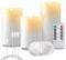 Glowtink 3 Pack Rechargeable Flameless Candles with USB Cable, Real Wax LED Candles with Remote Timer, Battery Candle Flickering for Home Christmas Decorations, Ivory, H 4 5 6