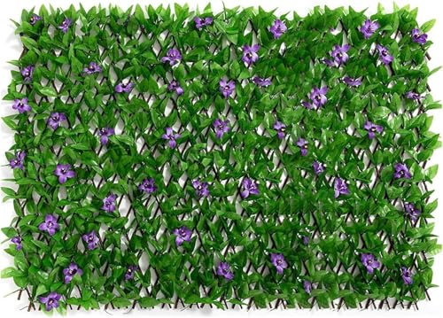 Lawn Wall Fence Screen - Expandable Privacy Screen for Balcony & Garden | Artificial Leaf Privacy Fence Cover | Green Plant Wall Trellis for Backyard, Patio & Outdoor Decoration | Hedge Fences