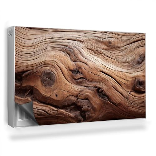 Couverture Magnétique 100x60 cm Cache Radiateur Facile à Installer Anti-poussière Tapis Design pour Radiateurs Protège et Décore - Structure en Bois Brut foncé