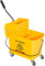 HOMCOM 20L Compact Mop Bucket with Wringer and Handle, Mop Bucket on Wheels for Floor Cleaning, Separate Dirty and Clean Water, for Home, Flat, Yellow
