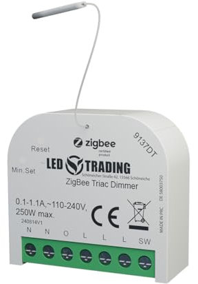 Unterputzmodule Dimmer, 1 Kanal für 230V max. 200W LED mit Taster/Schalter-Anschluss Phasenabschnitt dimmbare Lampen, Trafos & Leuchten (Doppel Dimmer)