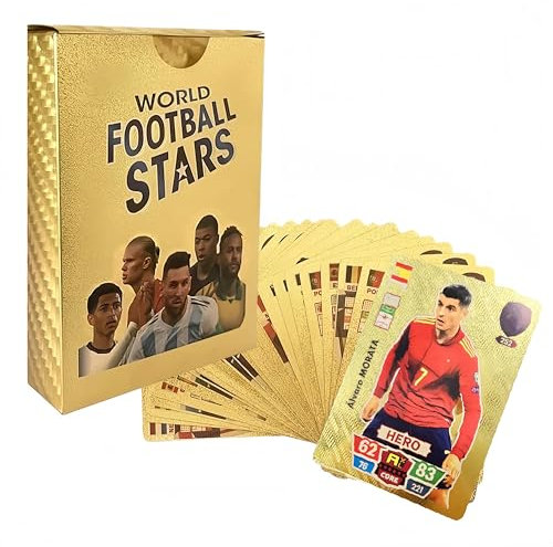 Generisch Fußball Stars Kartenspiel, Gold, geeignet für Partys, Geburtstage, Hochzeiten-55 Stück
