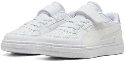 PUMA CAVEN III Holo 2.0 AC+ PS Sneaker, Weiß-Rosy Outlook, Silber, 1.5 UK für Kinder