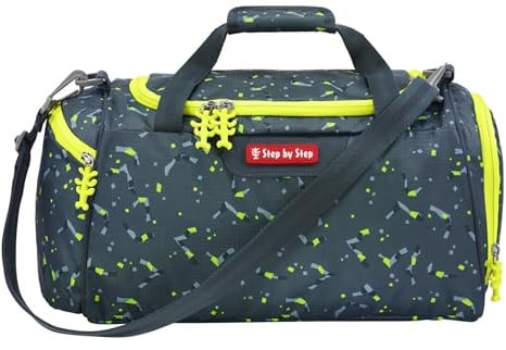 Step by Step Sporttasche Bagger Rocco, gelb/grau, mit Nasswäschefach, Abnehmbarer Tragegurt, Verstellbarer Schultergurt für Mädchen 1. Klasse, 13 L