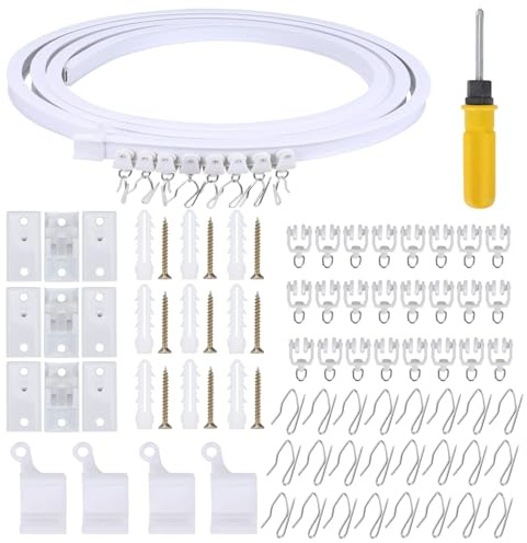 COEWUR 5 Meter Flexible Decken-Vorhangschiene Biegbare Vorhang Fenster