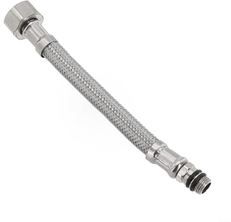 Tuyau de raccordement M15 pour robinet extractible de cuisine et de salle de bain en acier inoxydable flexible 15 cm de long