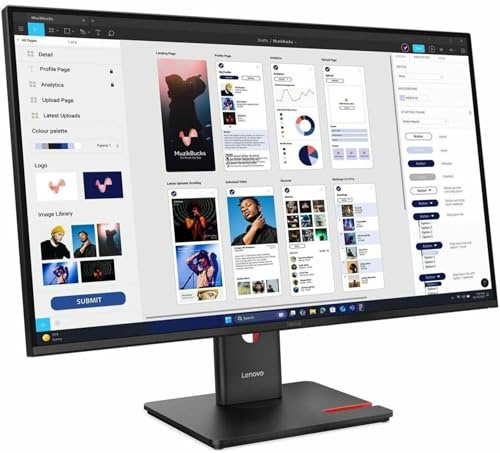 Lenovo ThinkVision T32UD-40 32 Class 4K UHD LED Monitor - 16:9 - Eclipse Black